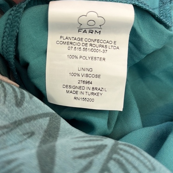 Anthropologie FARM Rio Ruffled Botanical Maxi Dress, Teal/Peach, XS - Picture 7 of 16